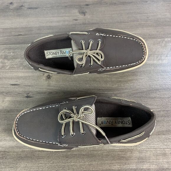 Stoney River Mens Top Sider Boat Shoes Size 8 M Leather Moccasins Casual - Picture 1 of 10